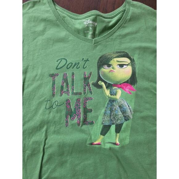 Disney Parks Women's Disney Life Green Graphic V-Neck T-Shirt Womens Size Large - Picture 10 of 16